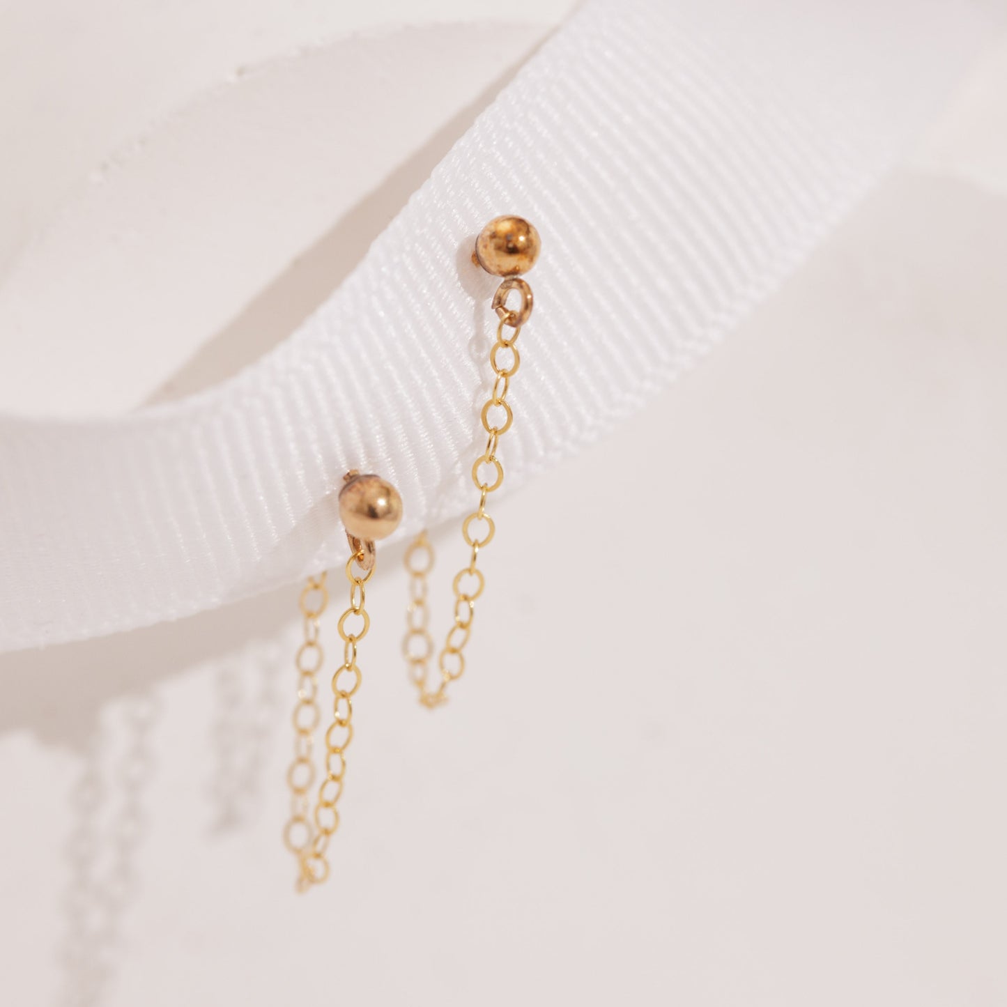 Ball Chain Studs Gold