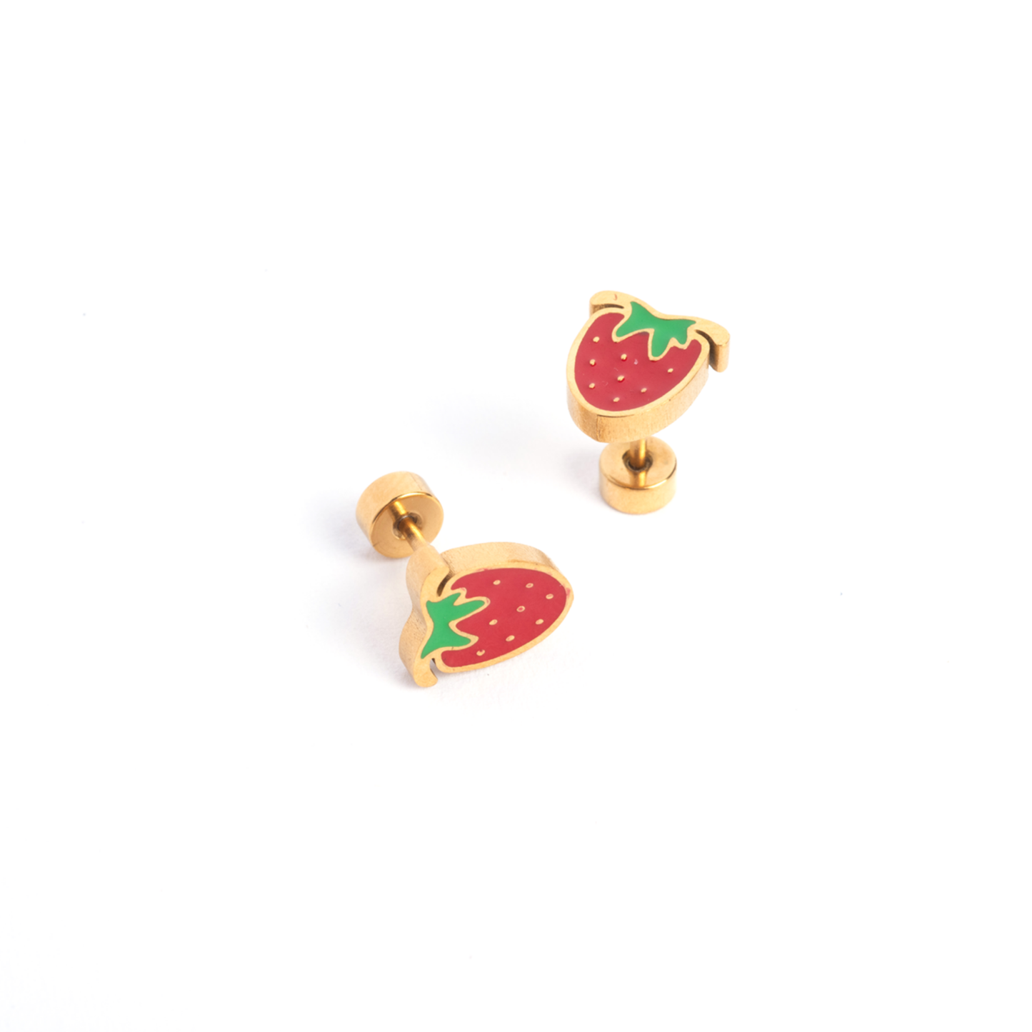 Strawberry Enamel Screwbacks