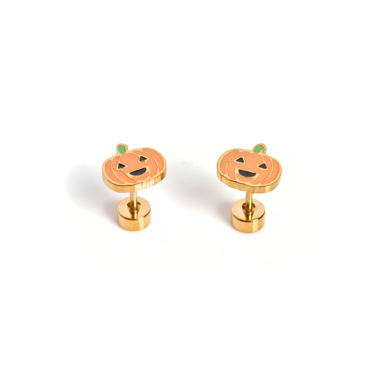 Jack O' Lantern Enamel Screwbacks                   Halloween Special 🎃