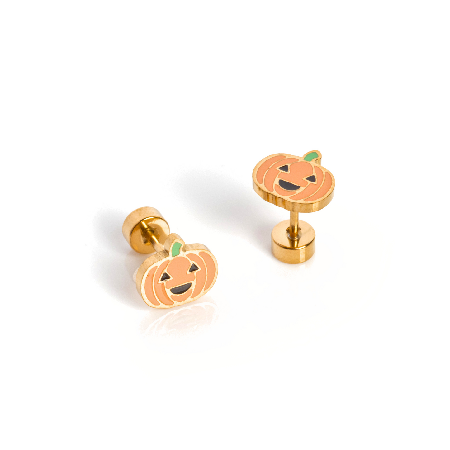 Jack O' Lantern Enamel Screwbacks                   Halloween Special 🎃