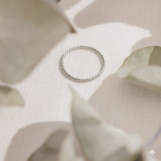 Rope Ring Silver Size 5