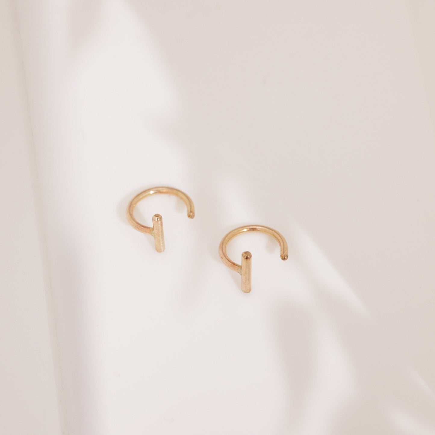 Bar Hoop Earrings Gold