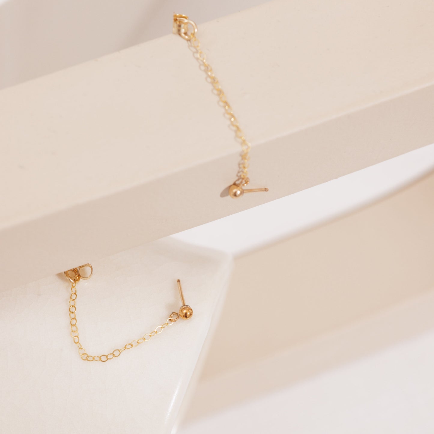 Ball Chain Studs Gold