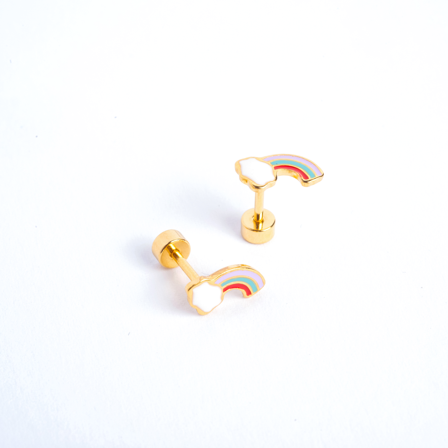 Half Rainbow Enamel Screwbacks