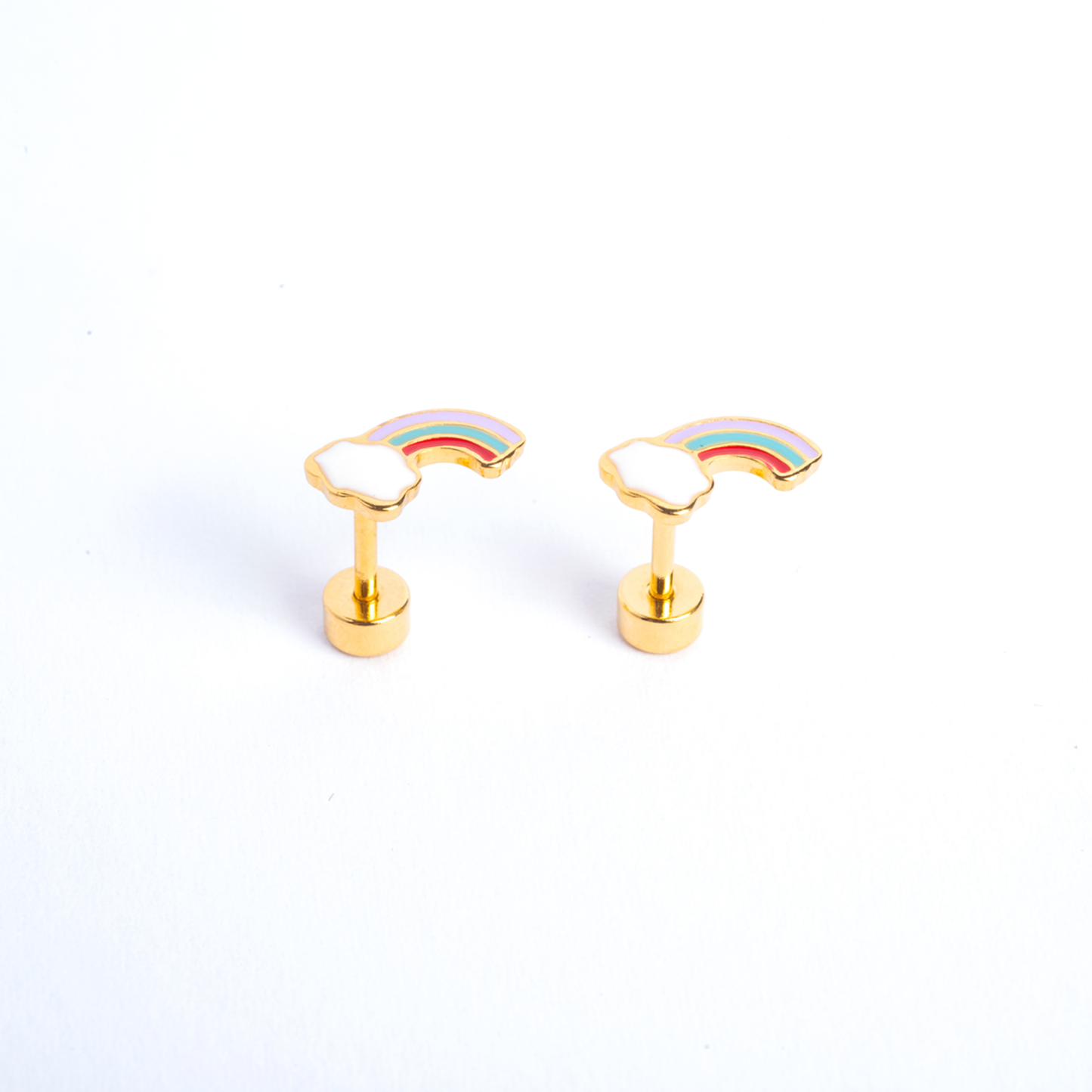 Half Rainbow Enamel Screwbacks