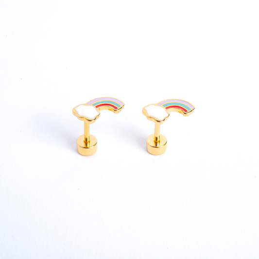 Half Rainbow Enamel Screwbacks